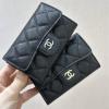 CH81081QJBK-GH　シャネル CHANEL 2025年新作 チェーンポーチ ミニフラップバッグ 短財布 カード入れ キャビアスキン