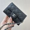 CH81081QYBK-GH　シャネル CHANEL 2025年新作 チェーンポーチ ミニフラップバッグ 短財布 カード入れ キャビアスキン