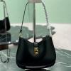 PD1BC169BK-GH　プラダ PRADA 2025年新作 クレオ クラスプ付 ブラッシュドレザー ショルダーバッグ ホーボーバッグ レディース
