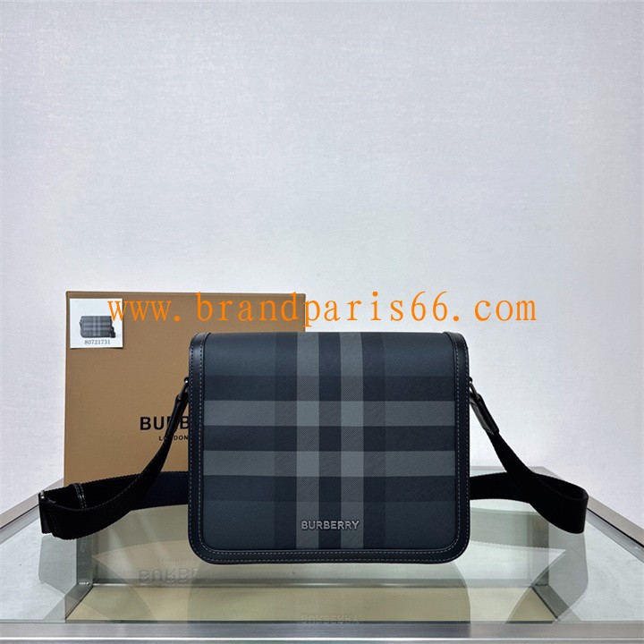 BR23722BK-GH　バーバリー BURBERRY 2025年新作 チェック柄 メッセンジャーバッグ フラップバッグ ショルダーバッグ