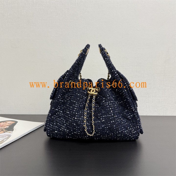 CH99442BLS-GH　シャネル CHANEL 2025年新作 スモールバッグ チェーンポーチ ショルダーバッグ ドローストリング レディース ツイード