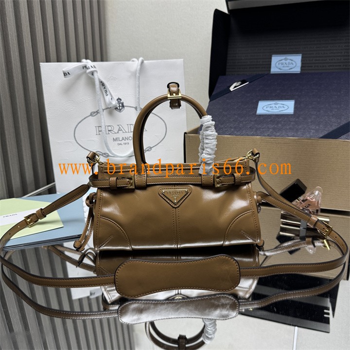 PD1BA486XS-GH　プラダ PRADA 2025年新作 ボニー スモール トートバッグ ショルダーバッグ ソフトルックスレザー