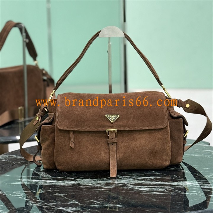 PD1BD391RSK-GH　プラダ PRADA 2025年新作 エクスプローラ ラージ スエード ショルダーバッグ ホーボーバッグ レディース