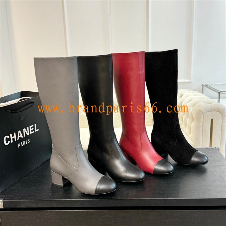 CHJ25071D-26　シャネル CHANEL 2025年新作 ロングブーツ ローヒールシューズ レディース 靴