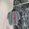 MDGG25005-XG　グッチ GUCCI 2025年新作 GG ジャカード ニットセーター トップス 半袖 セーター クルーネック レディース