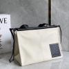 LE6129DBBK-99　ロエベ LOEWE 2025新作 クッション トートバッグ ハンドバッグ 肩掛け ショルダーバッグ キャンバス カーフレザー 