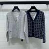 MKCD25013-XG　クリスチャンディオール CHRISTIAN DIOR 2025年新作 オブリークジャカード カーディガン ロングスリーブ ウールニット コート Vネック セーター レディース