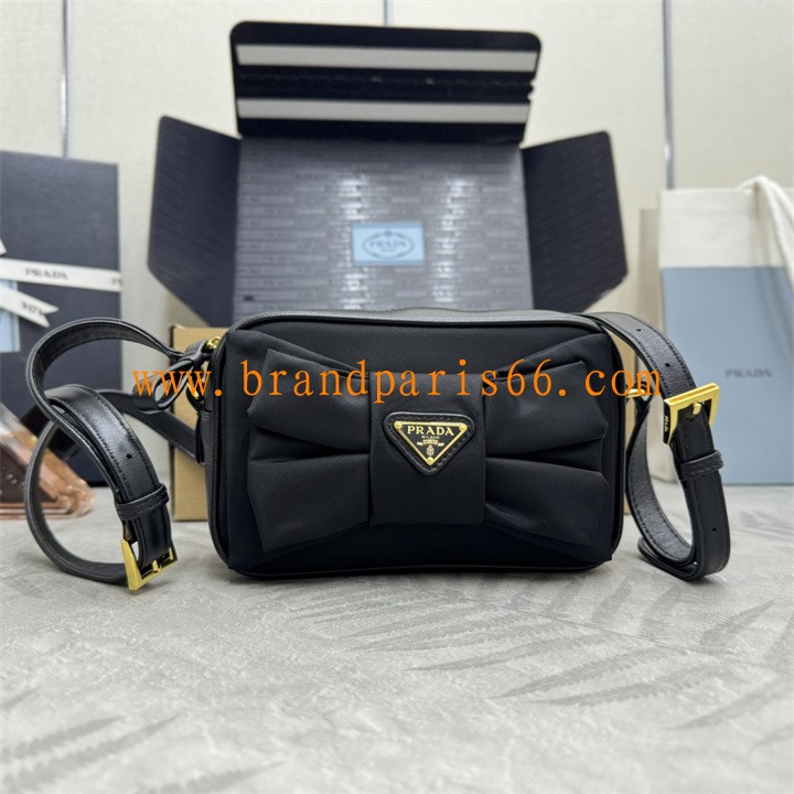 PD1BC242BK-99　プラダ PRADA 2025年新作 リボン ショルダーバッグ ミニバッグ レザー
