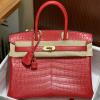 HBK30ENJRD-063　エルメス HERMES 2025年新作 バーキン 30 トートバッグ ハンドバッグ レディース Crocodylus niloticus