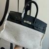 HBK35BSYBK-063　エルメス HERMES 2025年新作 バーキン 35 Fray トートバッグ ハンドバッグ レディース swift革 キャンパス