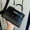 HKL19BXDBK-063　エルメス HERMES 2025年新作 ミニ ケリー トップハンドルバッグ スタッズ トートバッグ 2way ショルダーバッグ box革