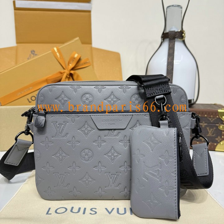 M27185Y-057　ルイヴィトン LOUISVUITTON 2025年新作 トリオ メッセンジャーバッグ ショルダーバッグ モノグラム シャドウ レザー メンズ