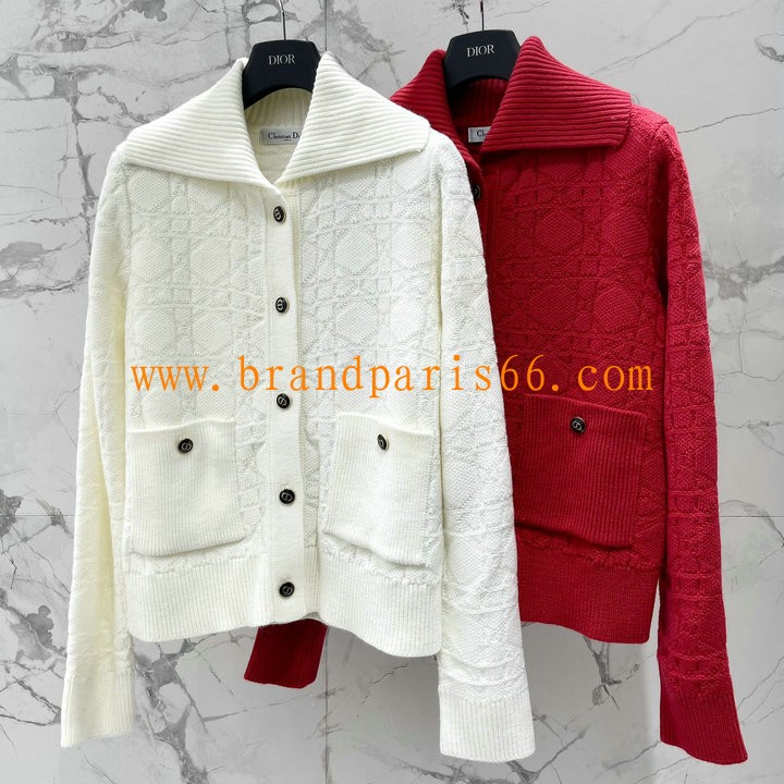 MKCD25030-XG　クリスチャンディオール CHRISTIAN DIOR 2025年新作 カーディガン ロングスリーブ ウール ニットセーター レディース