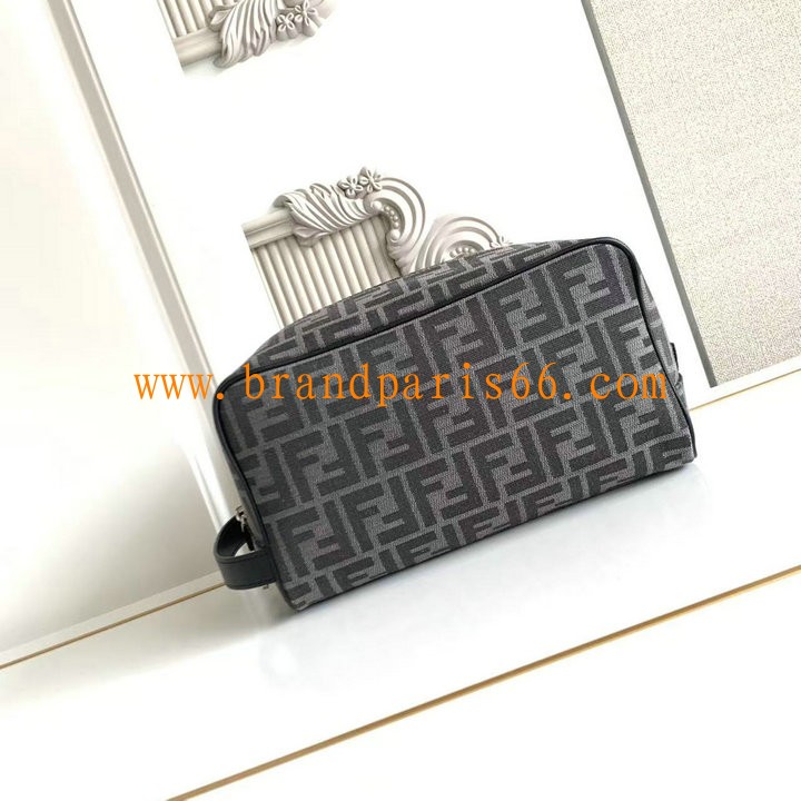 FD7N0141FHS-GH　フェンディ FENDI 2025年新作 FFジャカード 化粧かばん クラッチ ストラップ付き 手持ちかばん