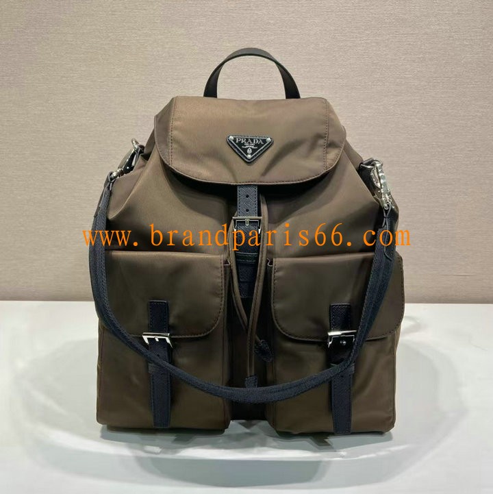 PD2VZ110ASK-GH　プラダ PRADA 2025年新作 バックパック Re-Nylon サフィアーノレザー リュックサック 2way ショルダーバッグ