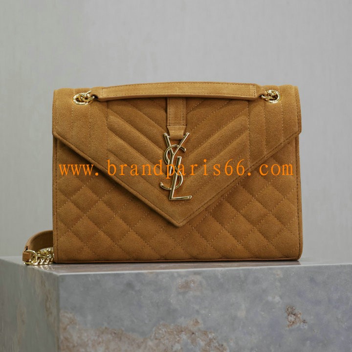 YSL487206RZS-GH　イヴサンローラン Saint laurent YSL 2025年新作 エンベロープ ミディアム ショルダーバッグ チェーンポーチ マトラッセレザー