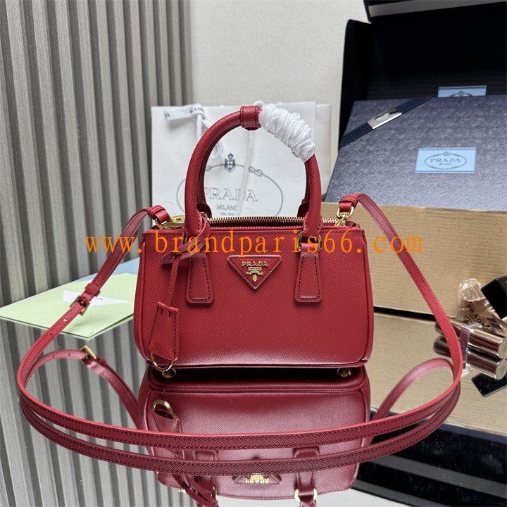 PD1BA916RD-025　プラダ PRADA 2026年新作 ミニ トートバッグ ハンドバッグ 2way ショルダーバッグ レザー レディース