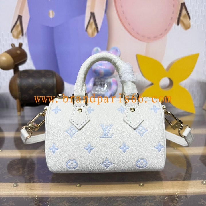 M27702-057　ルイヴィトン LOUISVUITTON 2026年新作 ナノ スピーディ トートバッグ ショルダーバッグ カウハイドレザー