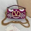 VT0148RMH-99　ヴァレンティノ Valentino 2026年新作 ガラヴァーニ ドゥ ヴェイン ラミネート スモール ショルダーバッグ ホーボーバッグ