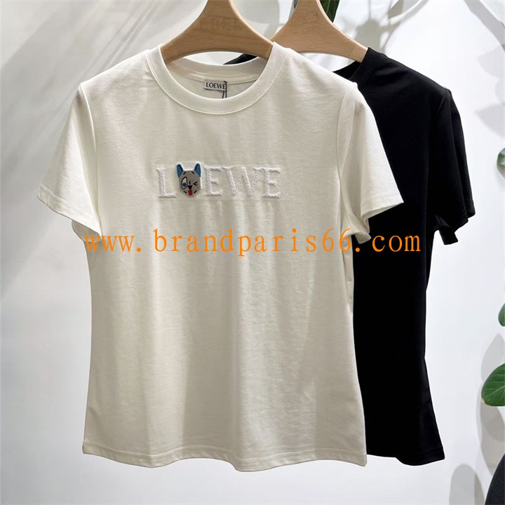 TDLE26002-XG　ロエベ LOEWE 2026年新作 コットンジャージー  Tシャツ クルーネック 半袖 レディース