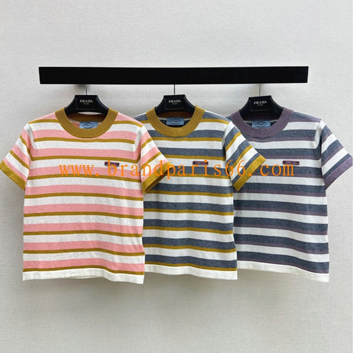 TDPD26001-XG　プラダ PRADA 2026年新作 コットンジャージー Tシャツ クルーネック 半袖 レディース 
