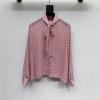 CCGG26003-XG　グッチ GUCCI 2026年新作 プリント入り シルクツイル シャツ 上質 ブラウス 長袖 レディース