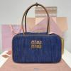 MM5BB163BSL-GH　ミュウミュウ MIUMIU 2026年新作 トートバッグ レディース ハンドバッグ 高質感 ボー デニム