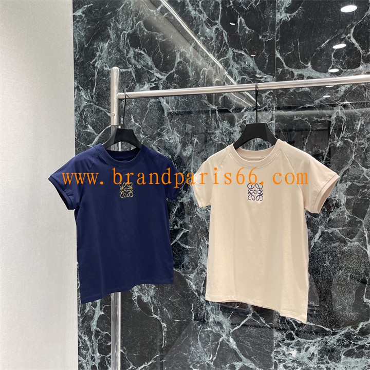 TDLE26007-XG　ロエベ LOEWE 2026年新作 コットンジャージー Tシャツ クルーネック 半袖 レディース 高品質 日常