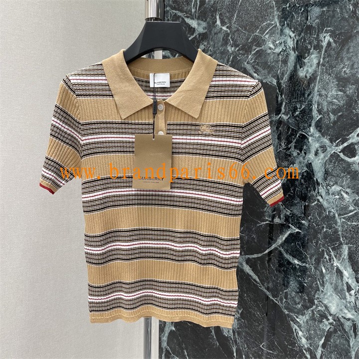 TDBR26008-XG　バーバリー BURBERRY 2026年新作 コットンジャージー ポロシャツ クルーネック 半袖 レディース 高品質 日常