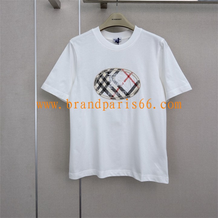 TDBR26006-XG　バーバリー BURBERRY 2026年新作 コットンジャージー Tシャツ クルーネック 半袖 レディース 高品質 日常