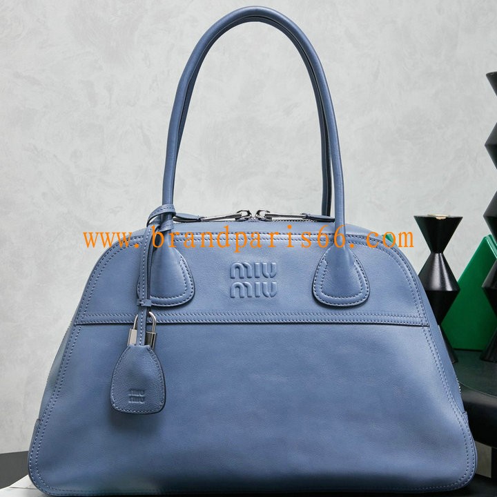 MM5BB196PLS-GH　ミュウミュウ MIUMIU 2026年新作 トートバッグ レディース ハンドバッグ 高質感 レザー
