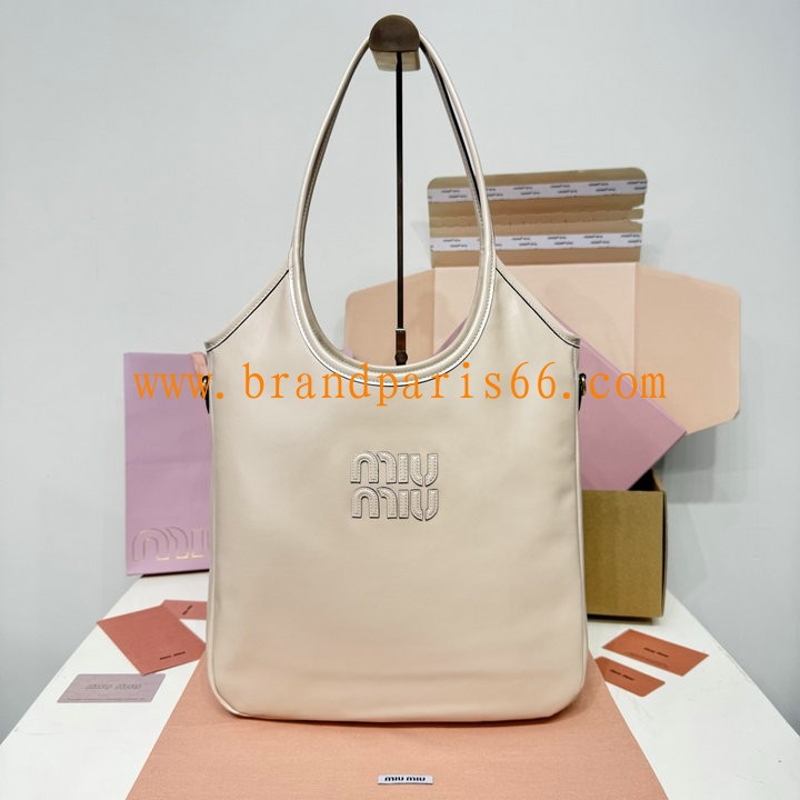 MM5BG311PMB-GH　ミュウミュウ MIUMIU 2026年新作 Ivy アイビー トートバッグ レディース ハンドバッグ 高質感 レザー