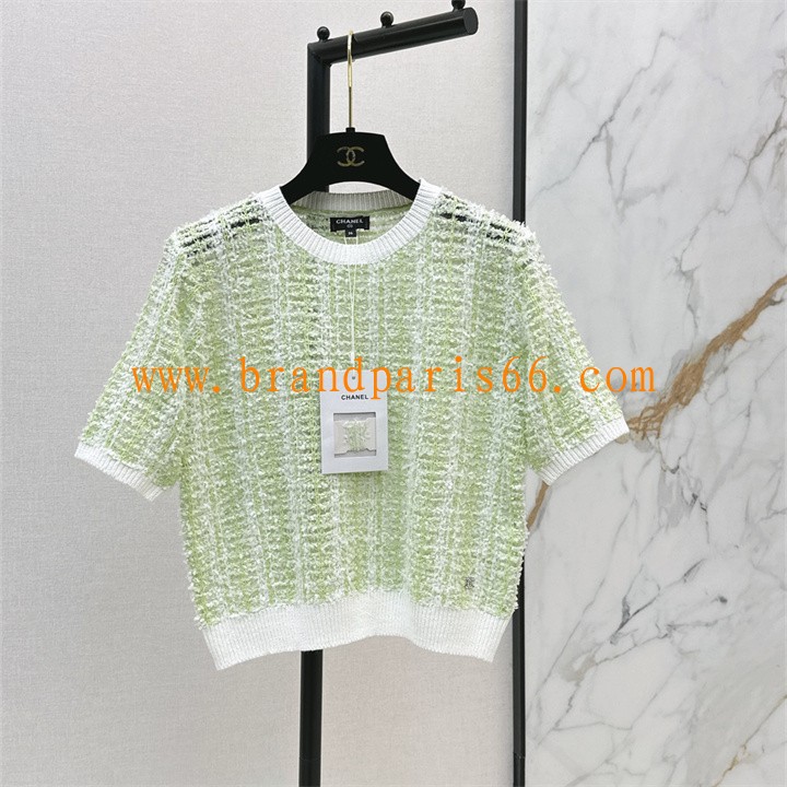 MDCH26046-XG　シャネル CHANEL 2026年 ニット セーター レディース 半袖 クルーネック トップス カジュアル