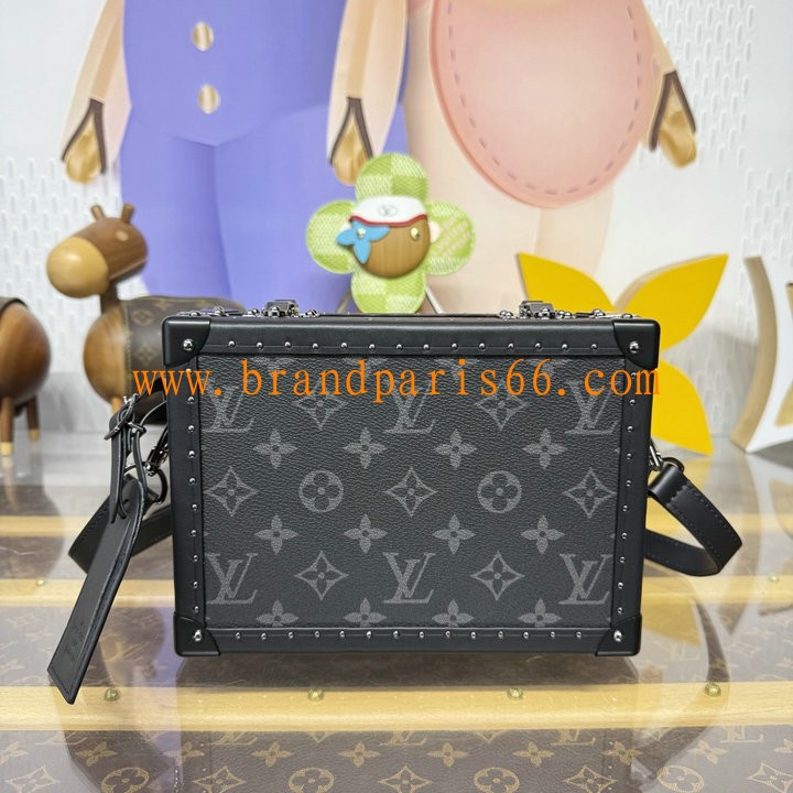 M20251-057　ルイヴィトン LOUISVUITTON 2026年 クラッチ ボックス ショルダーバッグ モノグラム エクリプス キャンバス 