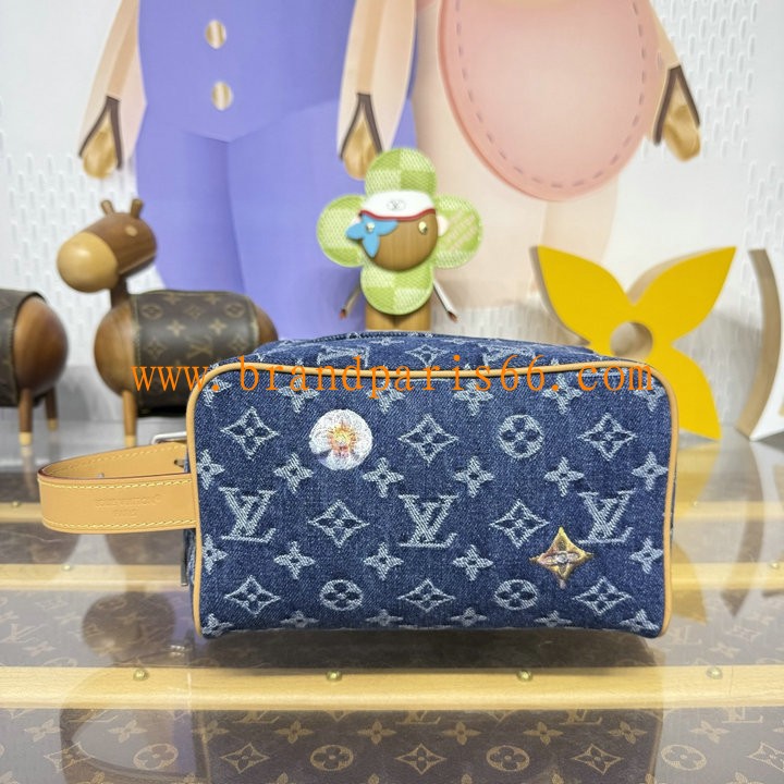 M28363-057　ルイヴィトン LOUISVUITTON 2026年 ドップ キット 手持ちかばん モノグラム フラワー デニム メンズ