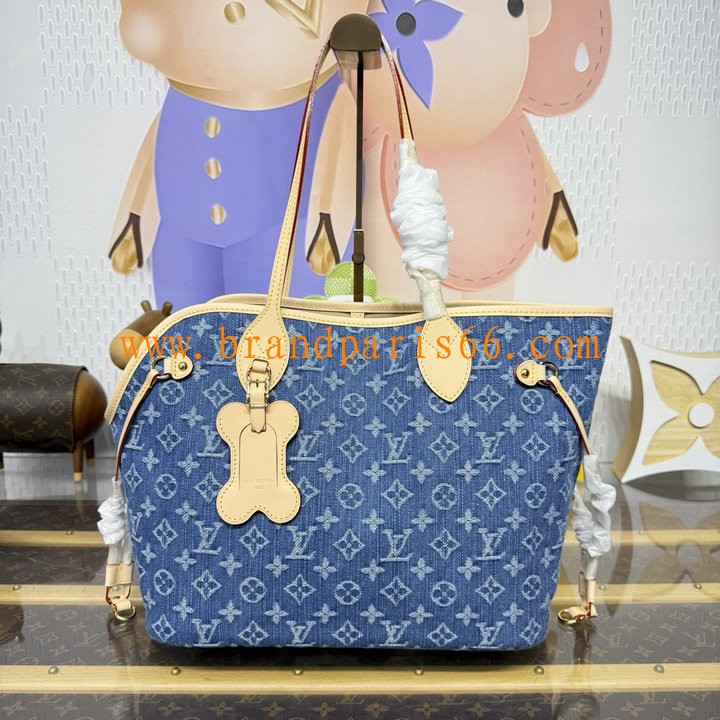 M28052-057　ルイヴィトン LOUISVUITTON 2026年 ネヴァーウーフ MM ハンドバッグ モノグラム デニム