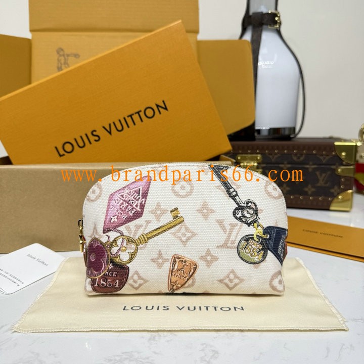 M28956-057　ルイヴィトン LOUISVUITTON 2026年 ポシェット コスメティック PM クラッチポーチ 化粧かばん コットン キャンバス