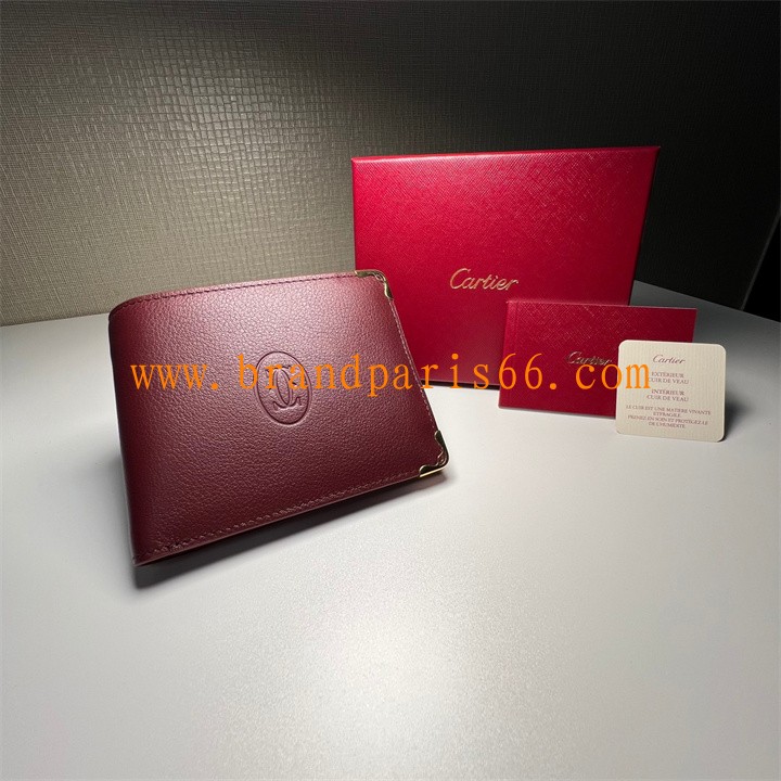 CA1480JRD-99　カルティエ CARTIER 2026年 マスト ウォレット 二つ折り短財布 レザー