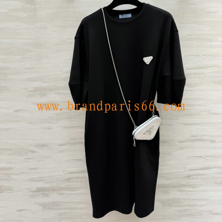 KQPD26010-XG プラダ PRADA 2026年 ショートスリーブ ドレス ミディワンピース レディース カジュアル
